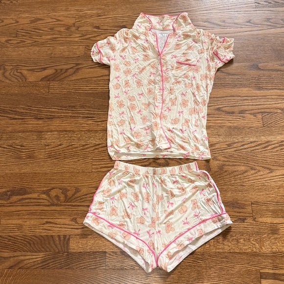 Katie J Junior Girls Bears and Bow Short Sleeve Pajama Set Size XXS - Picture 1 of 7